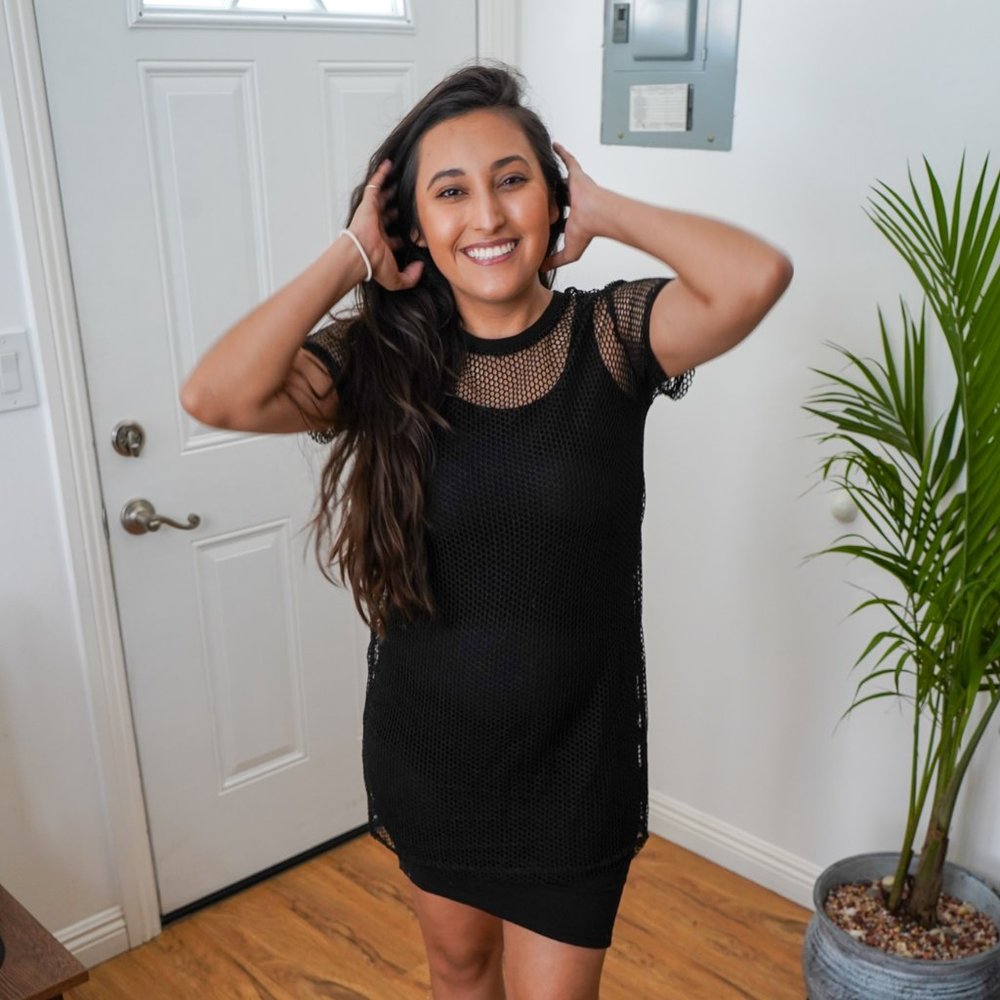 Mesh Black Dress